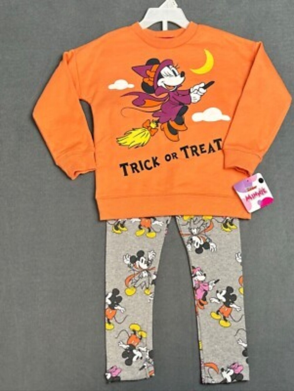 Minnie Mouse Orange Halloween Kids Matching Set